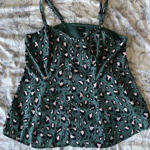 Torrid Olive 💚 Cheetah Print Chiffon Top
